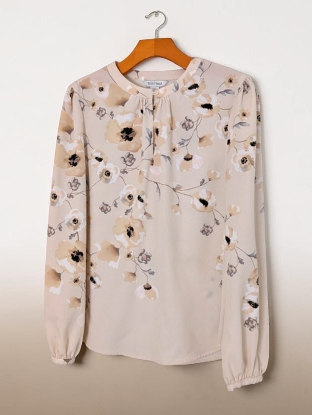 WHBM Long Sleeve Floral Print Top